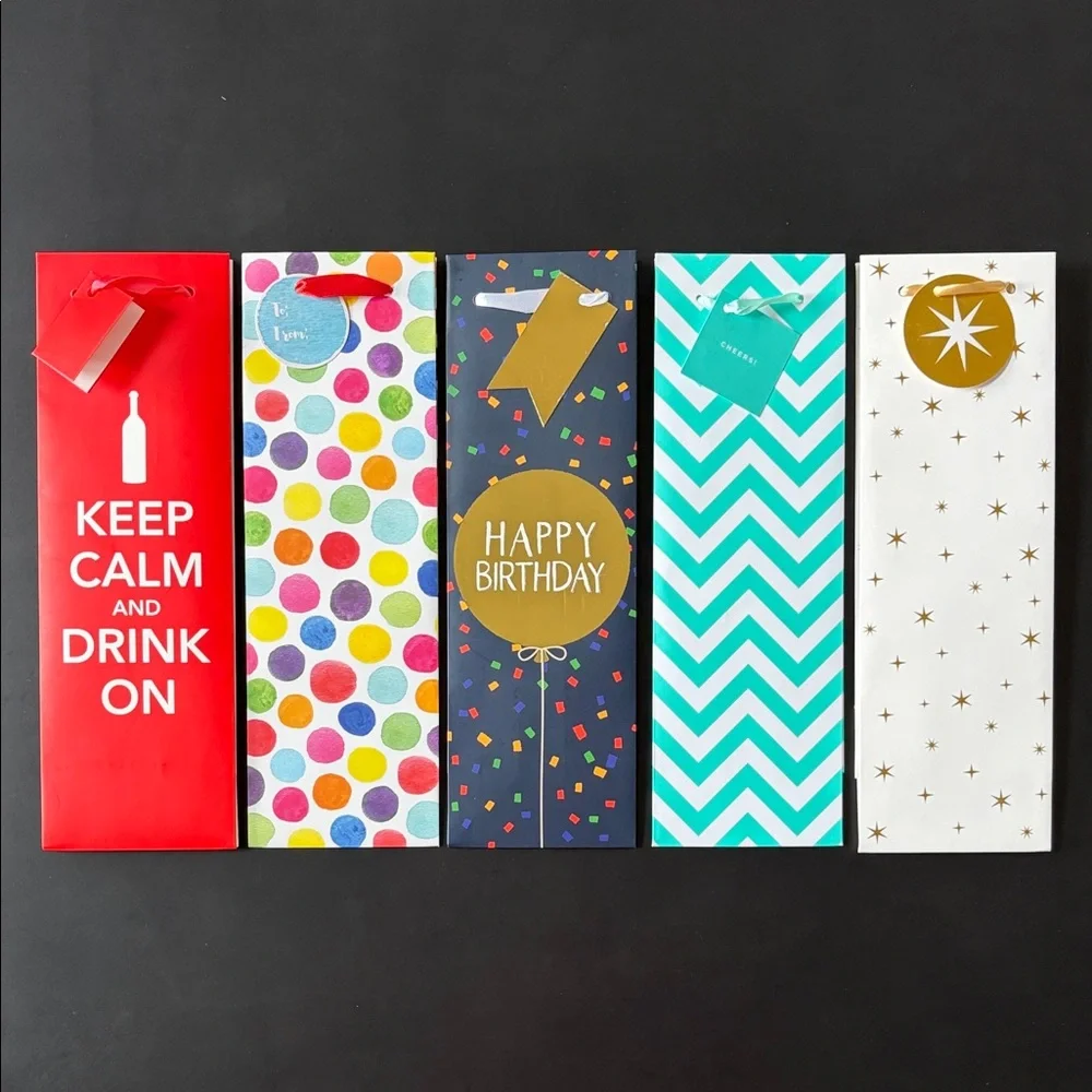 Assorted Wine Gift Bags - Red, Multicolor, Blue, White